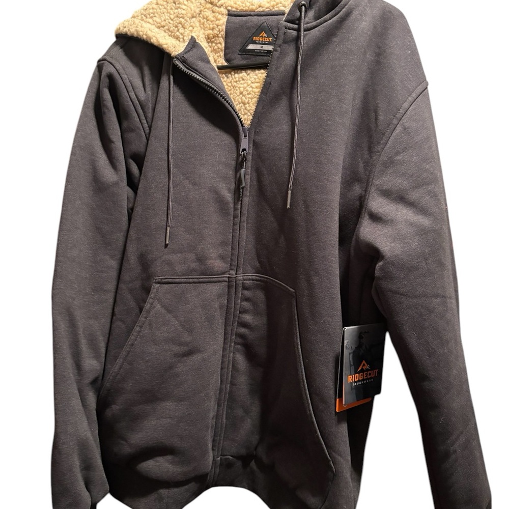 NWT Ridgecut Mens Sherpa Lined Zip Up Jacket